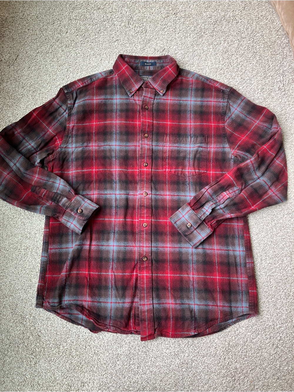 Pendleton Mason Plaid Button-Down Shirt Size L